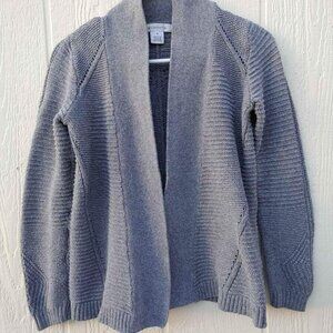 Liz Claiborne Size S Gray Knit Open Front Cardigan Sweater. WS-57
